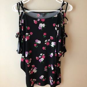 Express Black Floral Shirt NBW